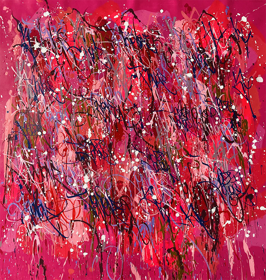 Into The Pink, 2019, Acrylique sur toile, 127x123cm