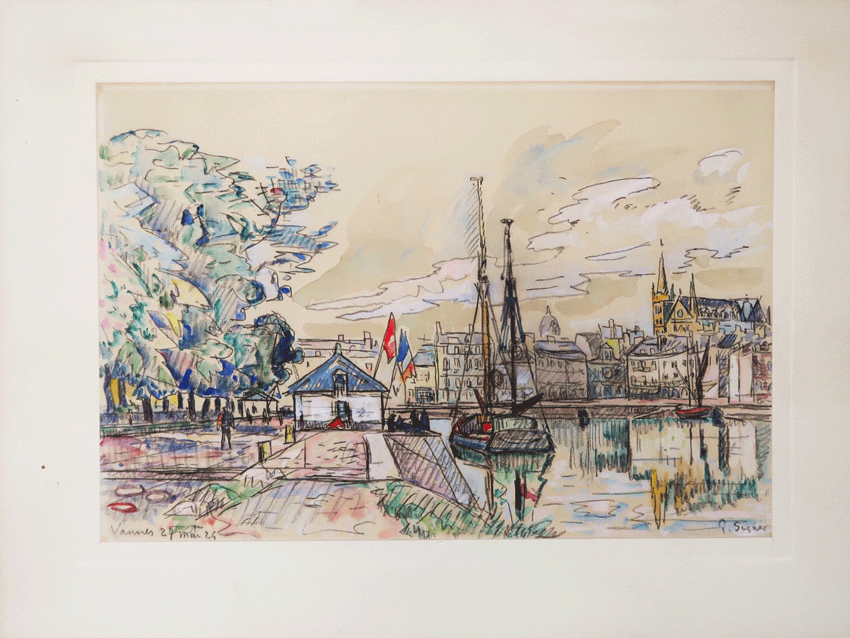 Port de Vannes, 1924, Aquarelle sur papier, 43.5x29.5cm