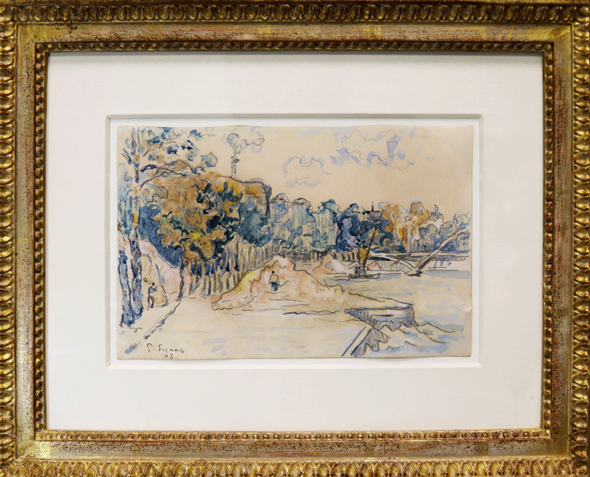 Paris, La Passerelle Debilly, 1903, aquarelle et crayon sur papier, 14x22,3cm