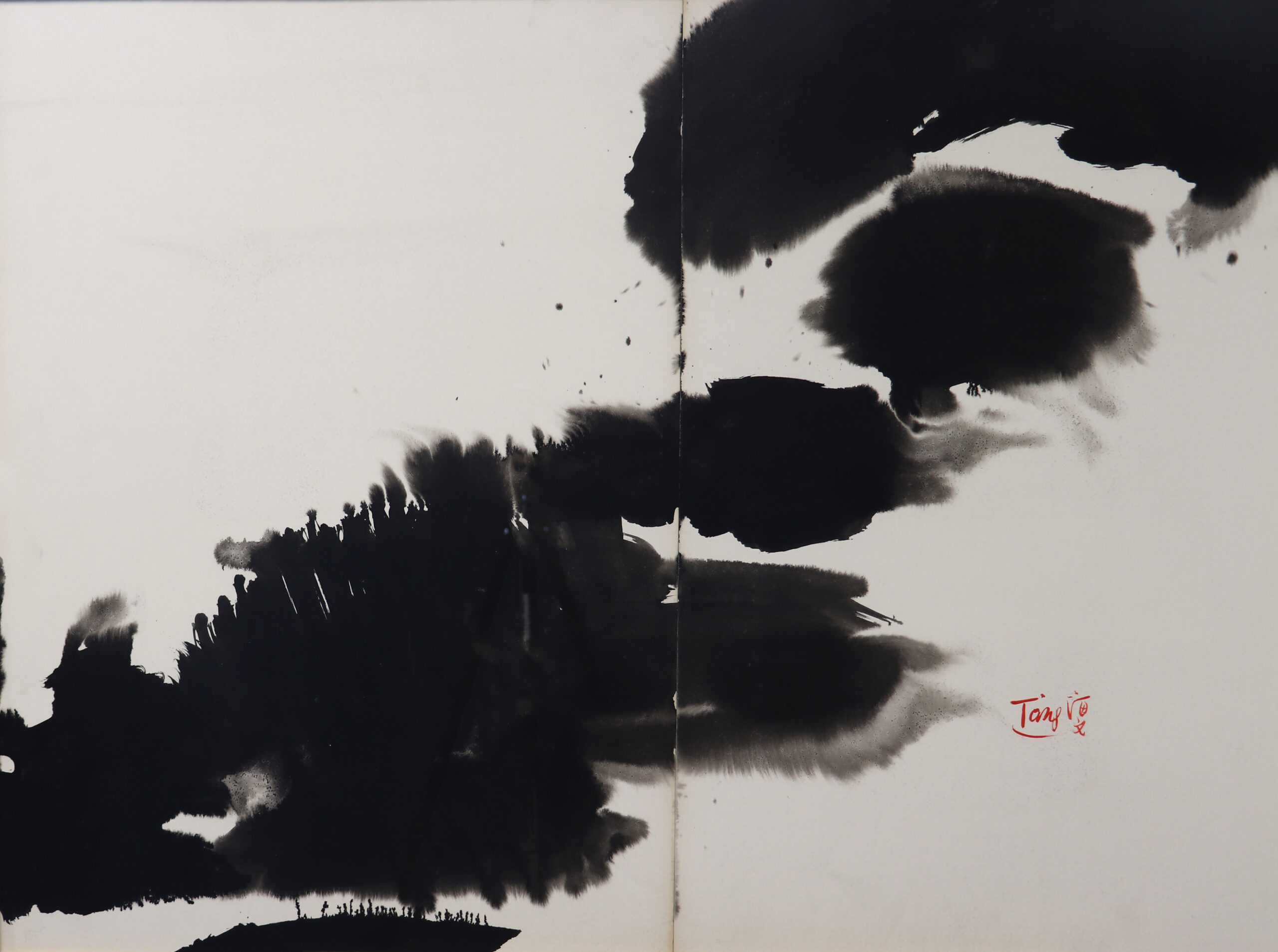 Sans titre, 1971, huile sur papier, 78x64cm